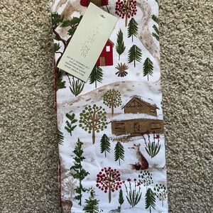 Rachel Zoe Holiday Kitchen Towel Set - Festive Red and Green